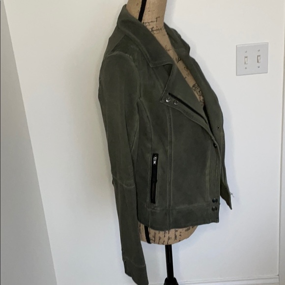 Army green moto jacket sz small - Picture 4 of 6